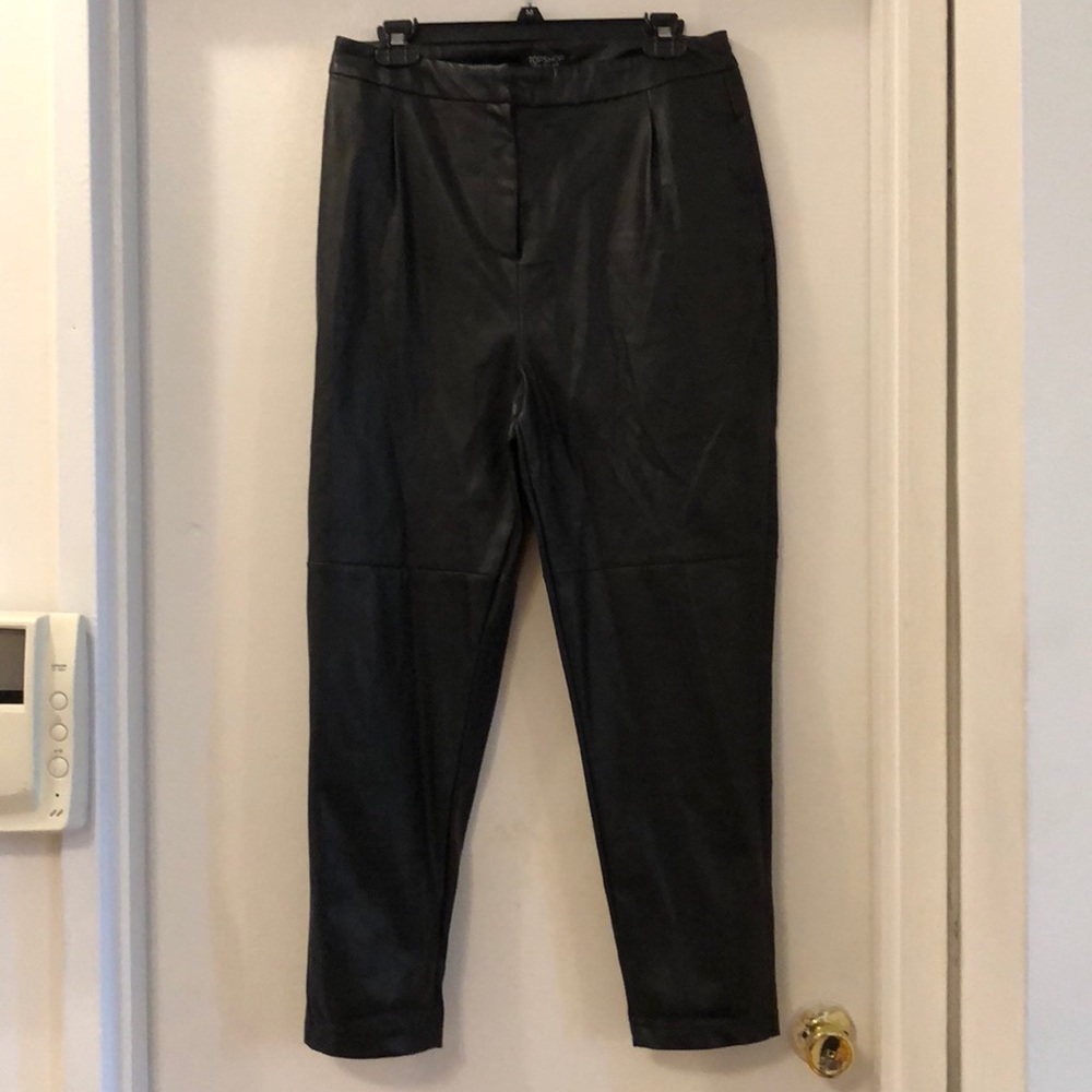 Boyfriend leather TOPSHOP pants